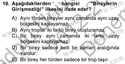 Metafizik Dersi 2012 - 2013 Yılı (Final) Dönem Sonu Sınav Soruları 10. Soru