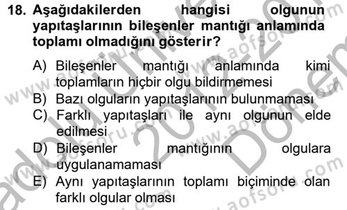 Metafizik Dersi 2012 - 2013 Yılı (Final) Dönem Sonu Sınav Soruları 18. Soru