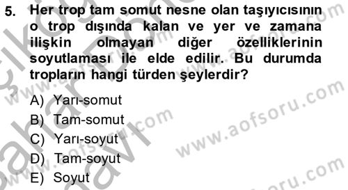 Metafizik Dersi 2013 - 2014 Yılı (Vize) Ara Sınav Soruları 5. Soru