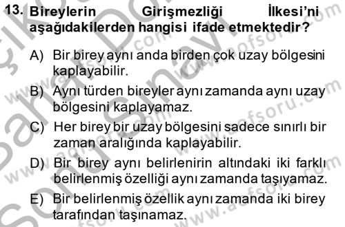 Metafizik Dersi 2013 - 2014 Yılı (Final) Dönem Sonu Sınav Soruları 13. Soru