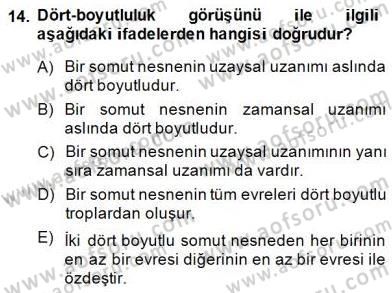 Metafizik Dersi 2014 - 2015 Yılı (Final) Dönem Sonu Sınav Soruları 14. Soru