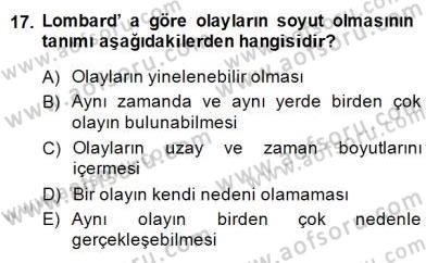 Metafizik Dersi 2014 - 2015 Yılı (Final) Dönem Sonu Sınav Soruları 17. Soru