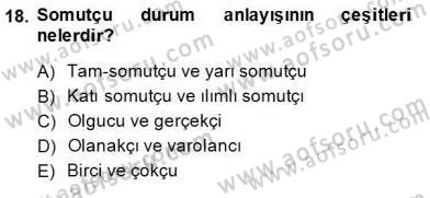 Metafizik Dersi 2014 - 2015 Yılı (Final) Dönem Sonu Sınav Soruları 18. Soru