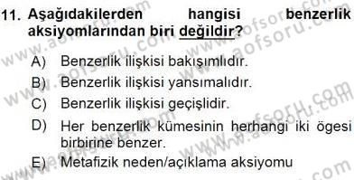 Metafizik Dersi 2015 - 2016 Yılı (Vize) Ara Sınav Soruları 11. Soru