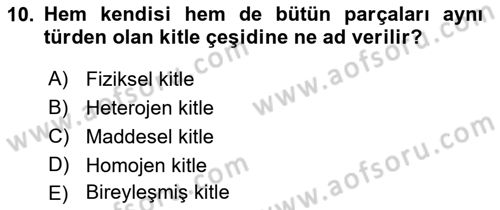 Metafizik Dersi 2015 - 2016 Yılı (Final) Dönem Sonu Sınav Soruları 10. Soru