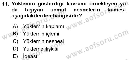 Metafizik Dersi 2016 - 2017 Yılı (Vize) Ara Sınav Soruları 11. Soru