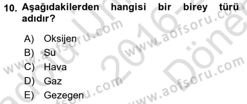 Metafizik Dersi 2016 - 2017 Yılı (Final) Dönem Sonu Sınav Soruları 10. Soru