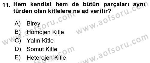 Metafizik Dersi 2016 - 2017 Yılı (Final) Dönem Sonu Sınav Soruları 11. Soru