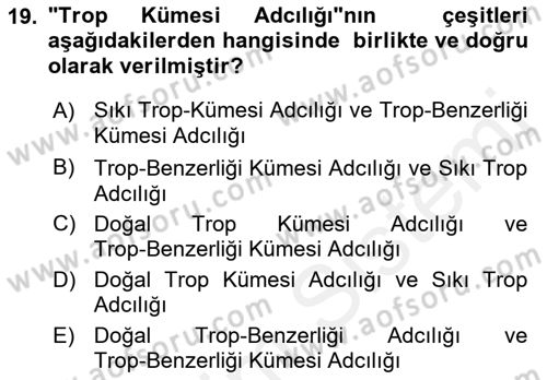 Metafizik Dersi 2017 - 2018 Yılı (Vize) Ara Sınav Soruları 19. Soru
