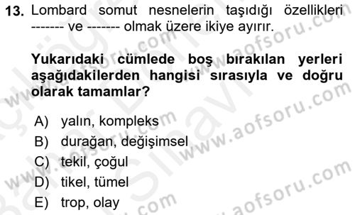 Metafizik Dersi 2018 - 2019 Yılı (Final) Dönem Sonu Sınav Soruları 13. Soru