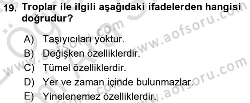 Metafizik Dersi 2021 - 2022 Yılı (Vize) Ara Sınav Soruları 19. Soru
