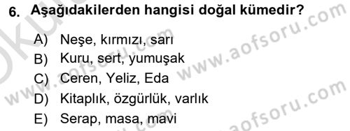 Metafizik Dersi 2021 - 2022 Yılı Yaz Okulu Sınav Soruları 6. Soru