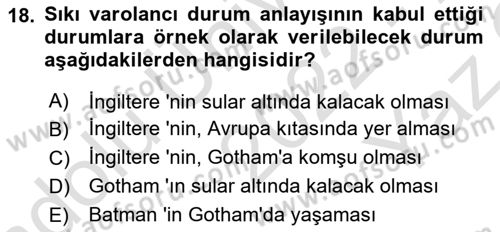 Metafizik Dersi 2022 - 2023 Yılı Yaz Okulu Sınav Soruları 18. Soru