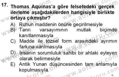 Ortaçağ Felsefesi 1 Dersi 2012 - 2013 Yılı (Vize) Ara Sınav Soruları 17. Soru