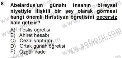 Ortaçağ Felsefesi 1 Dersi 2012 - 2013 Yılı (Vize) Ara Sınav Soruları 8. Soru