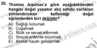 Ortaçağ Felsefesi 1 Dersi 2013 - 2014 Yılı (Vize) Ara Sınav Soruları 20. Soru