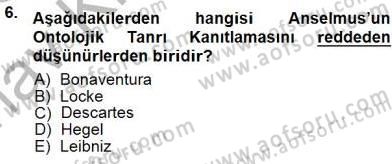 Ortaçağ Felsefesi 1 Dersi 2014 - 2015 Yılı (Vize) Ara Sınav Soruları 6. Soru
