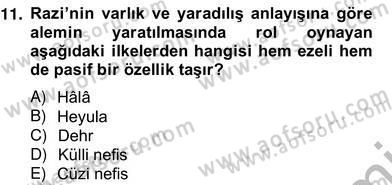 Ortaçağ Felsefesi 2 Dersi 2012 - 2013 Yılı (Vize) Ara Sınav Soruları 11. Soru