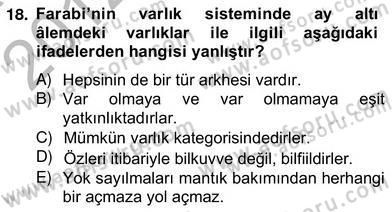 Ortaçağ Felsefesi 2 Dersi 2012 - 2013 Yılı (Vize) Ara Sınav Soruları 18. Soru