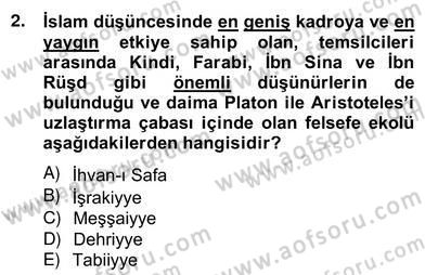 Ortaçağ Felsefesi 2 Dersi 2012 - 2013 Yılı (Vize) Ara Sınav Soruları 2. Soru