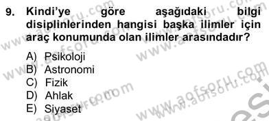 Ortaçağ Felsefesi 2 Dersi 2012 - 2013 Yılı (Vize) Ara Sınav Soruları 9. Soru
