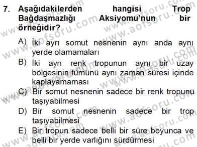 Ortaçağ Felsefesi 2 Dersi 2012 - 2013 Yılı (Final) Dönem Sonu Sınav Soruları 7. Soru