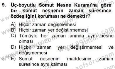 Ortaçağ Felsefesi 2 Dersi 2012 - 2013 Yılı (Final) Dönem Sonu Sınav Soruları 9. Soru