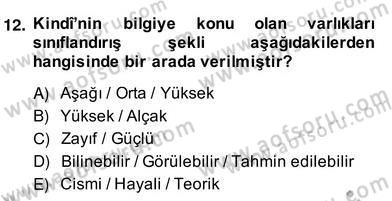 Ortaçağ Felsefesi 2 Dersi 2013 - 2014 Yılı (Vize) Ara Sınav Soruları 12. Soru