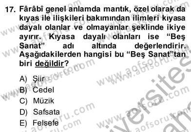 Ortaçağ Felsefesi 2 Dersi 2013 - 2014 Yılı (Vize) Ara Sınav Soruları 17. Soru