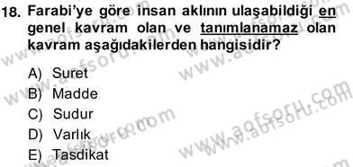 Ortaçağ Felsefesi 2 Dersi 2013 - 2014 Yılı (Vize) Ara Sınav Soruları 18. Soru