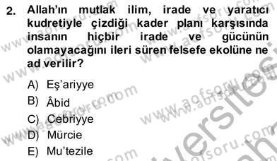 Ortaçağ Felsefesi 2 Dersi 2013 - 2014 Yılı (Vize) Ara Sınav Soruları 2. Soru