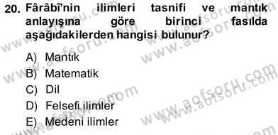 Ortaçağ Felsefesi 2 Dersi 2013 - 2014 Yılı (Vize) Ara Sınav Soruları 20. Soru