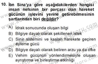 Ortaçağ Felsefesi 2 Dersi 2013 - 2014 Yılı (Final) Dönem Sonu Sınav Soruları 10. Soru
