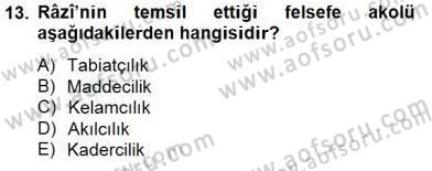 Ortaçağ Felsefesi 2 Dersi 2014 - 2015 Yılı (Vize) Ara Sınav Soruları 13. Soru