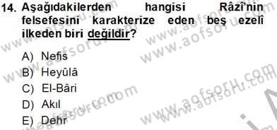 Ortaçağ Felsefesi 2 Dersi 2014 - 2015 Yılı (Vize) Ara Sınav Soruları 14. Soru