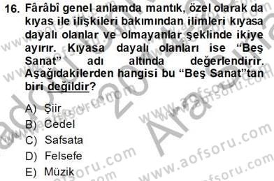 Ortaçağ Felsefesi 2 Dersi 2014 - 2015 Yılı (Vize) Ara Sınav Soruları 16. Soru