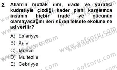 Ortaçağ Felsefesi 2 Dersi 2014 - 2015 Yılı (Vize) Ara Sınav Soruları 2. Soru