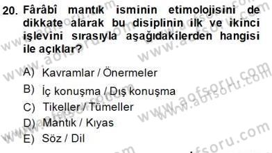 Ortaçağ Felsefesi 2 Dersi 2014 - 2015 Yılı (Vize) Ara Sınav Soruları 20. Soru