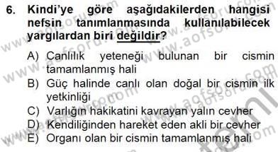 Ortaçağ Felsefesi 2 Dersi 2014 - 2015 Yılı (Vize) Ara Sınav Soruları 6. Soru