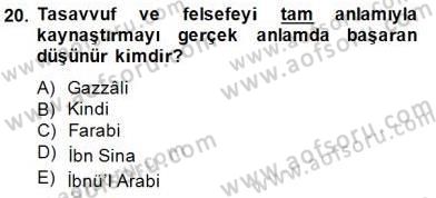 Ortaçağ Felsefesi 2 Dersi 2014 - 2015 Yılı (Final) Dönem Sonu Sınav Soruları 20. Soru