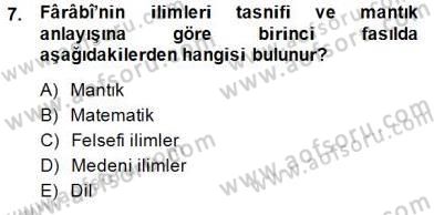Ortaçağ Felsefesi 2 Dersi 2014 - 2015 Yılı (Final) Dönem Sonu Sınav Soruları 7. Soru