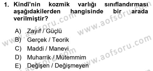 Ortaçağ Felsefesi 2 Dersi 2015 - 2016 Yılı (Final) Dönem Sonu Sınav Soruları 1. Soru