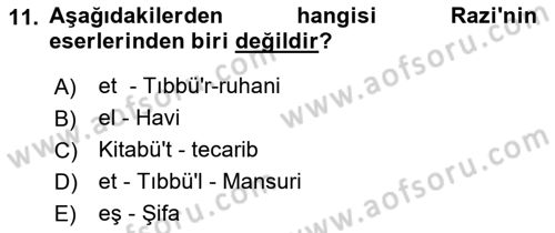 Ortaçağ Felsefesi 2 Dersi 2016 - 2017 Yılı (Vize) Ara Sınav Soruları 11. Soru