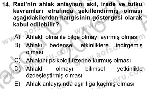 Ortaçağ Felsefesi 2 Dersi 2016 - 2017 Yılı (Vize) Ara Sınav Soruları 14. Soru