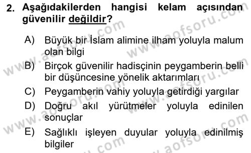 Ortaçağ Felsefesi 2 Dersi 2016 - 2017 Yılı (Vize) Ara Sınav Soruları 2. Soru