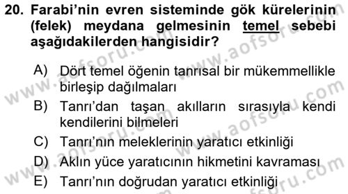Ortaçağ Felsefesi 2 Dersi 2016 - 2017 Yılı (Vize) Ara Sınav Soruları 20. Soru