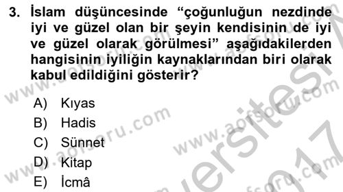 Ortaçağ Felsefesi 2 Dersi 2016 - 2017 Yılı (Vize) Ara Sınav Soruları 3. Soru