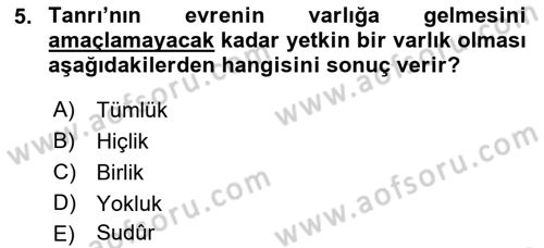 Ortaçağ Felsefesi 2 Dersi 2017 - 2018 Yılı (Final) Dönem Sonu Sınav Soruları 5. Soru