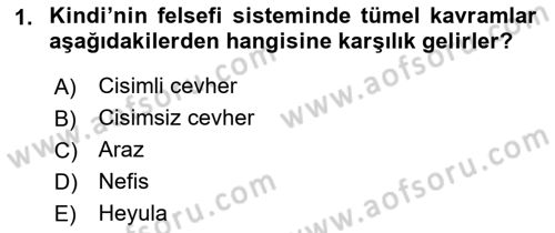 Ortaçağ Felsefesi 2 Dersi 2018 - 2019 Yılı (Vize) Ara Sınav Soruları 1. Soru