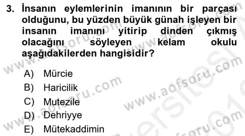 Ortaçağ Felsefesi 2 Dersi 2018 - 2019 Yılı (Vize) Ara Sınav Soruları 3. Soru